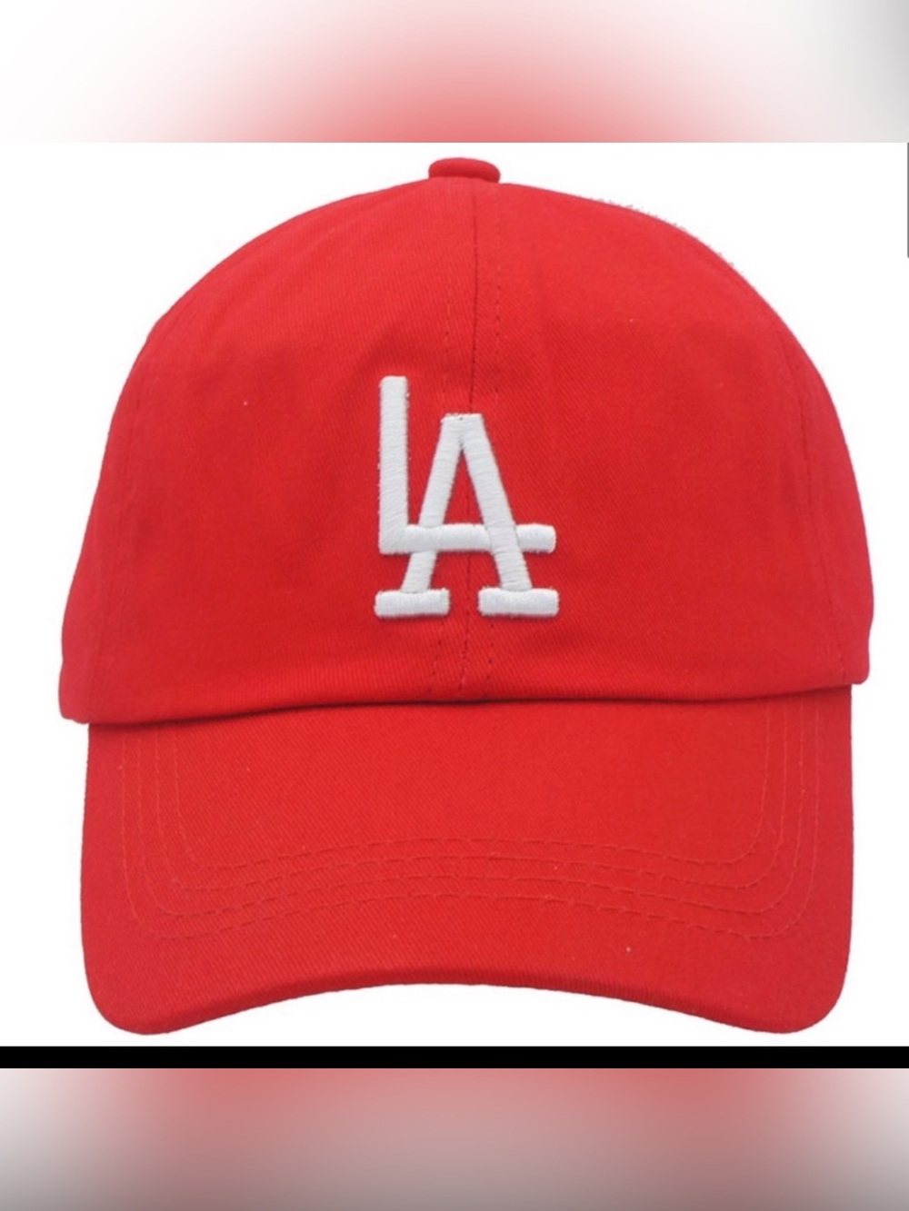 Red LA Embroidered Baseball Cap